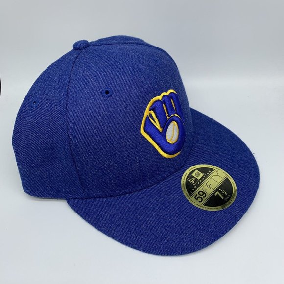 Milwaukee Brewers Heather Low Profile 7 1/2 59Fifty New Era Hat Fitted Cap - Picture 3 of 5